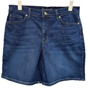 Gloria Vanderbilt Amanda Shorts Women 12 Blue All Around Slimming Effect Stretch